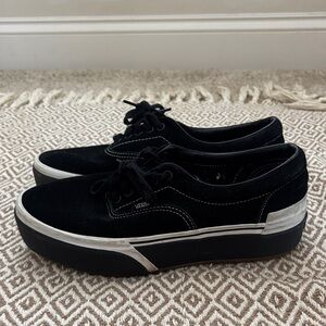 Vans Women's Black and White Platform Sneakers
